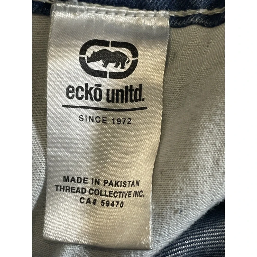 Ecko Unltd Denim Raw 72 Shorts Men's Size 50 Blue Relaxed Baggy Y2K Hip‎ Hop